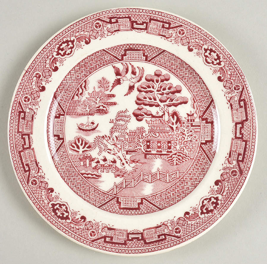 Willow Pink (Cream Background) Bread & Butter Plate by Allerton's-1