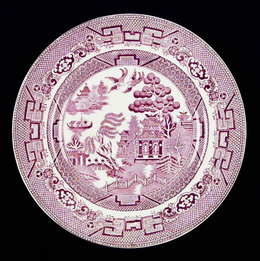 Willow Pink (Cream Background) Luncheon Plate by Allerton's-1