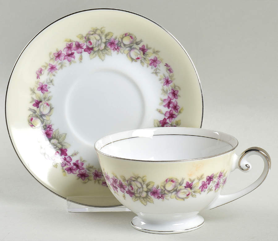 Garland Footed Cup & Saucer Set by Alpine China-1