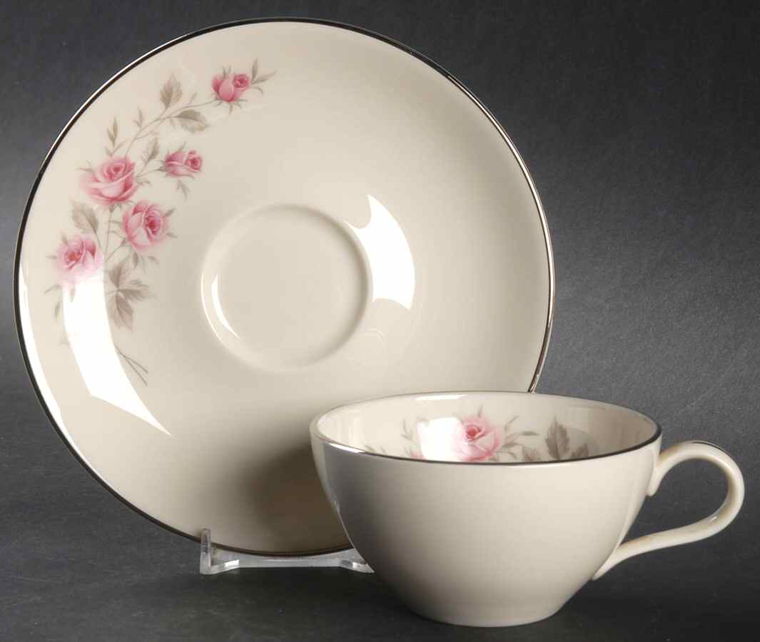 Spring Rose Flat Cup & Saucer Set by American Foresight-1