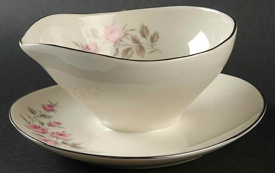 Spring Rose Gravy Boat with Attached Underplate by American Foresight-1