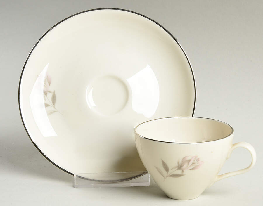 Evening Rose Flat Demitasse Cup & Saucer Set by American Manor-1