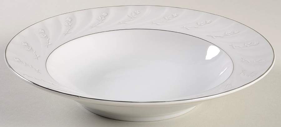 Snow Rose Rim Soup Bowl by Amcrest-1