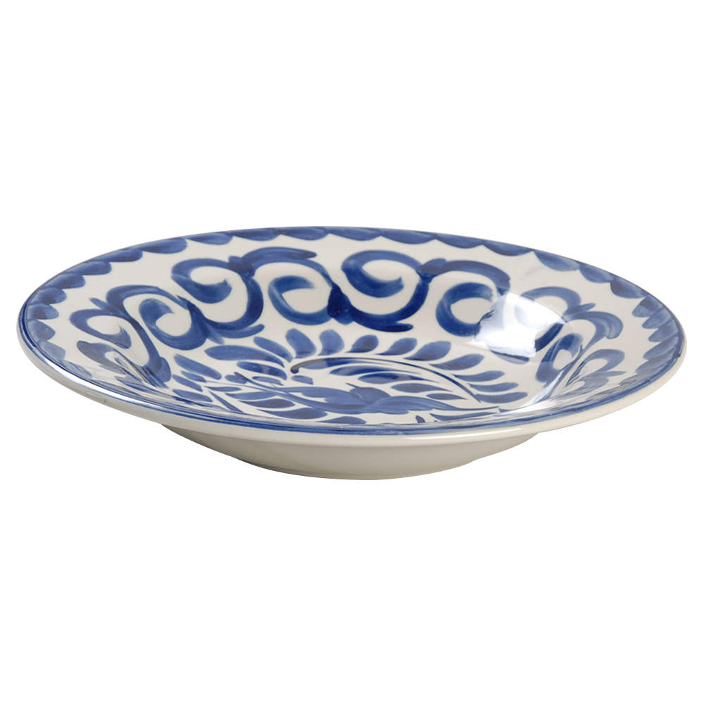 Puebla Blue Large Rim Soup Bowl by Anfora (Mexico)-1