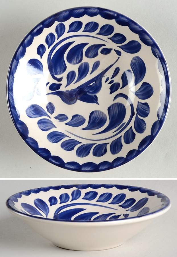 Puebla Blue Fruit/Dessert (Sauce) Bowl by Anfora (Mexico)-1