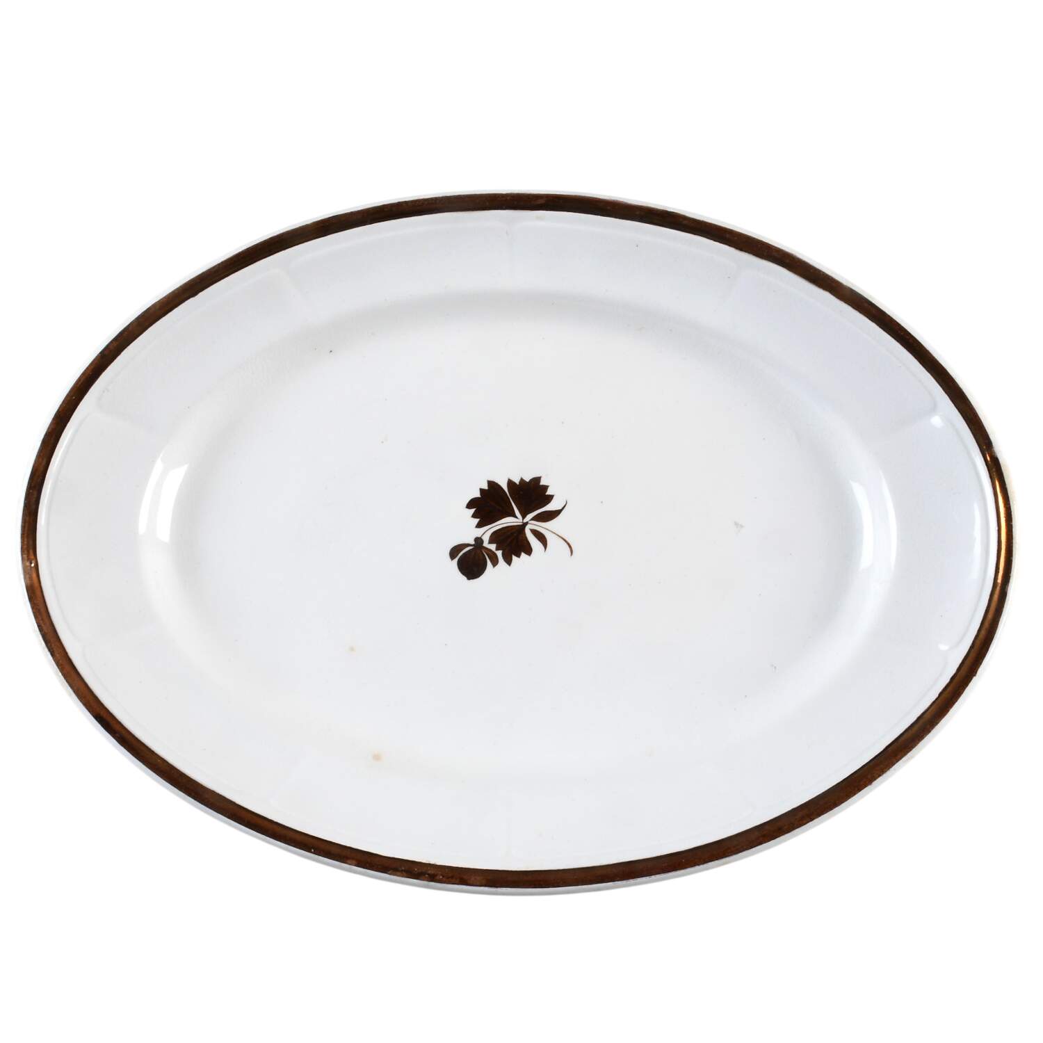Tea Leaf (Embossed Lily Rim) 12" Oval Serving Platter by Anthony Shaw-1