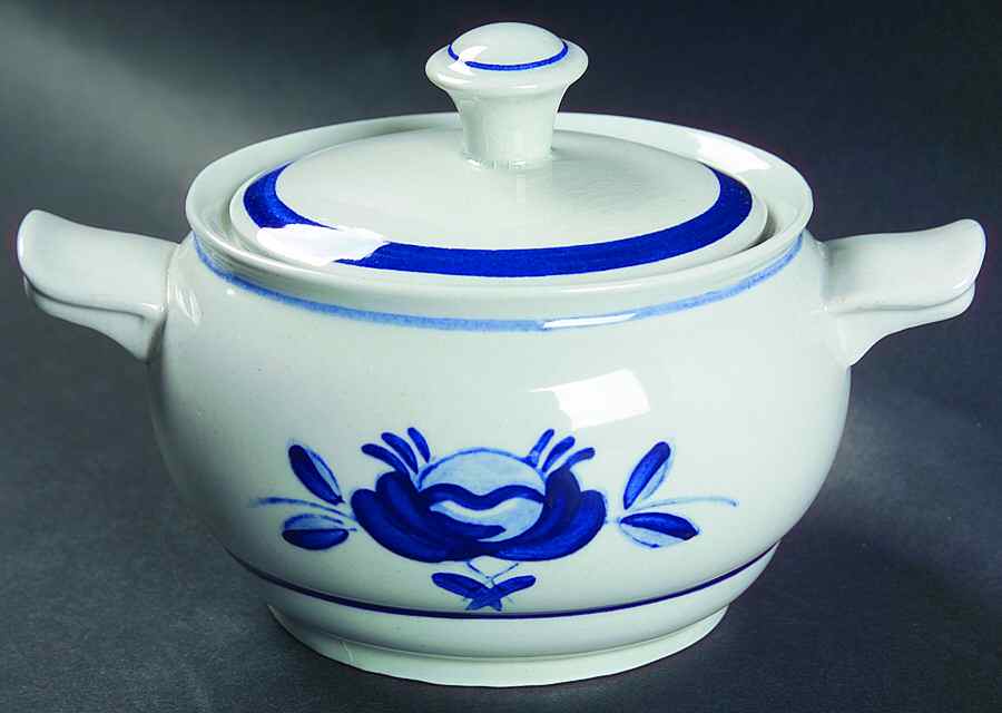 Blue Rose Sugar Bowl & Lid by Arabia of Finland-1