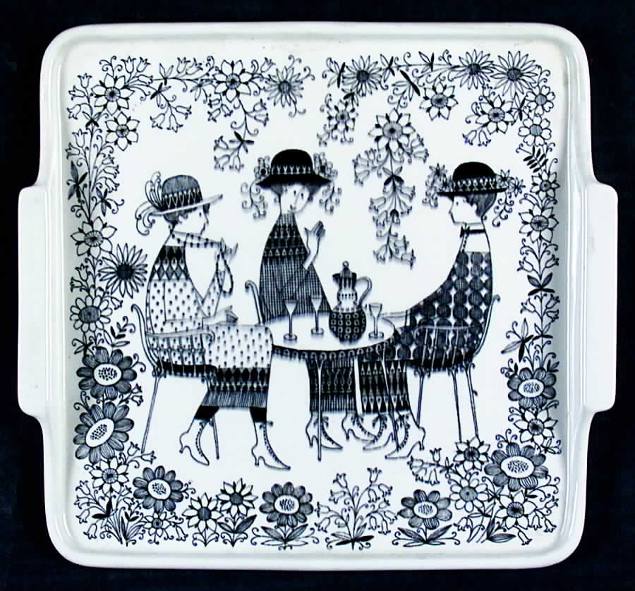 Emilia 9" Square Tray by Arabia of Finland-1
