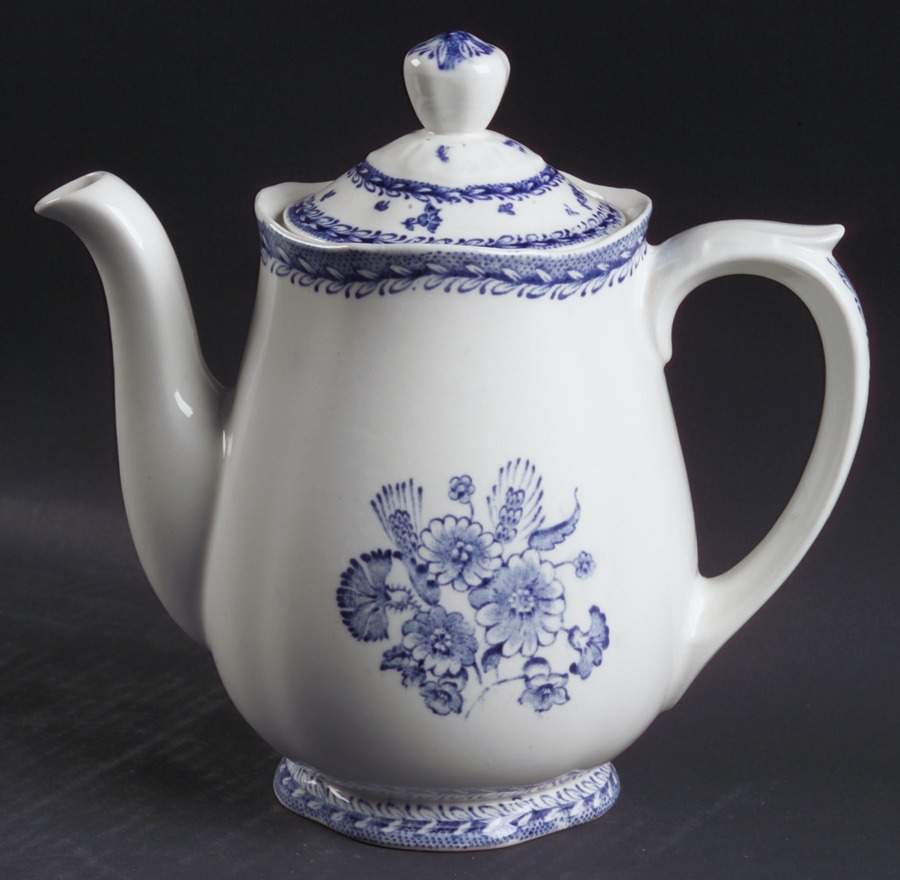 Finn Flower Blue (White Backgound) Coffee Pot & Lid by Arabia of Finland-1