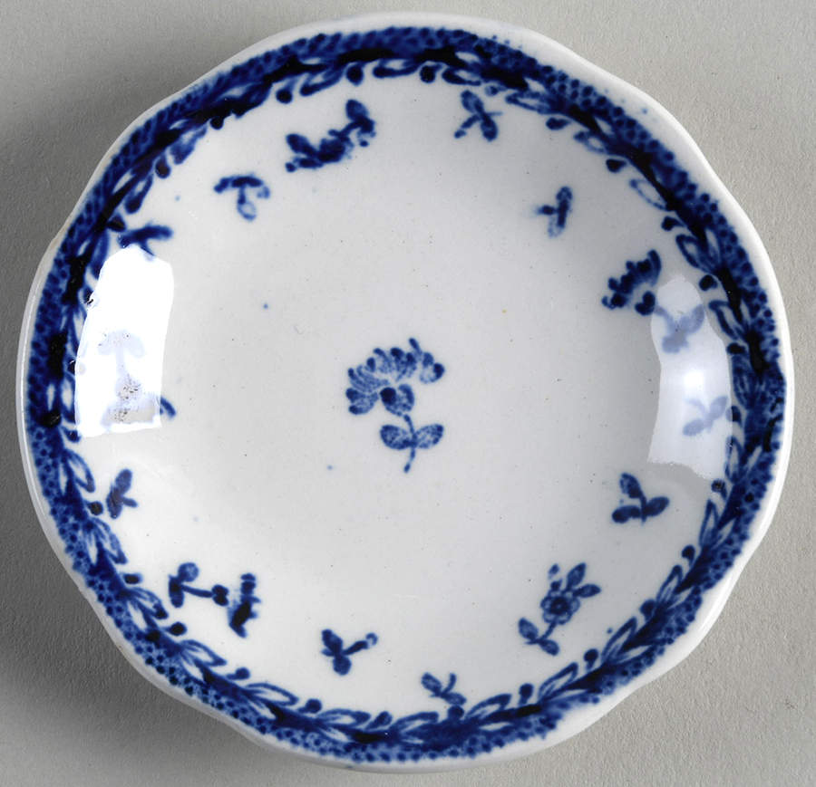 Finn Flower Blue (White Backgound) Butter Pat by Arabia of Finland-1