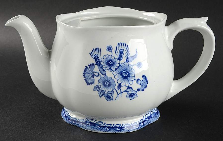 Finn Flower Blue (White Backgound) Teapot No Lid by Arabia of Finland-1