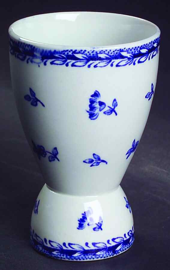 Finn Flower Blue (White Backgound) Double Egg Cup by Arabia of Finland-1