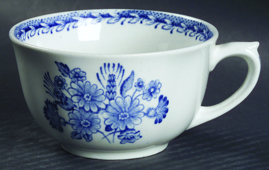 Finn Flower Blue (White Backgound) Flat Cup by Arabia of Finland-1