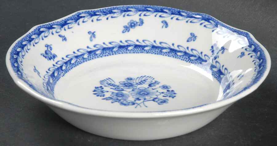 Finn Flower Blue (White Backgound) Fruit/Dessert (Sauce) Bowl by Arabia of Finland-1