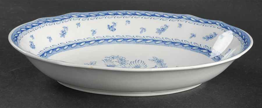 Finn Flower Blue (White Backgound) 9" Oval Vegetable Bowl by Arabia of Finland-1