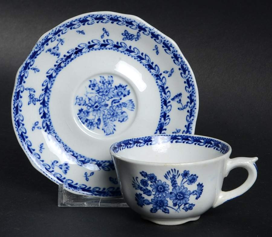 Finn Flower Blue (White Backgound) Flat Demitasse Cup & Saucer Set by Arabia of Finland-1