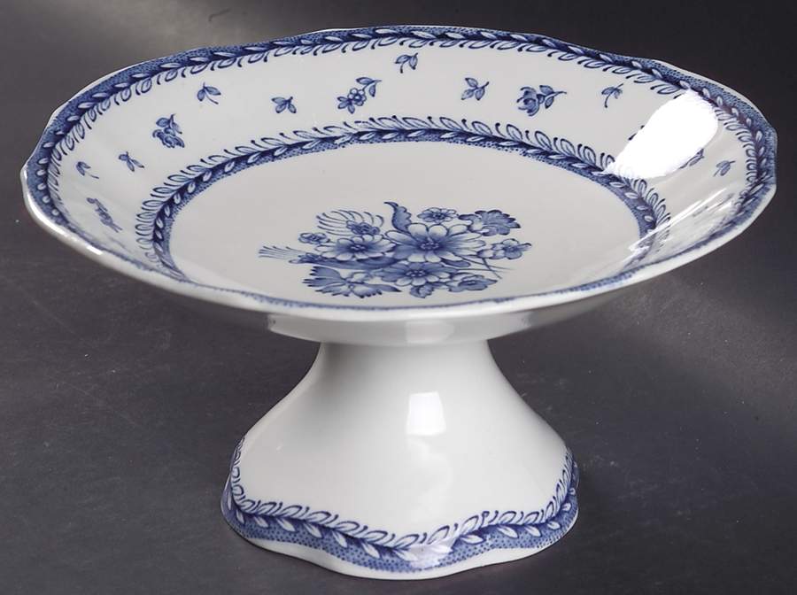 Finn Flower Blue (White Backgound) Round Compote (Height X Width) by Arabia of Finland-1