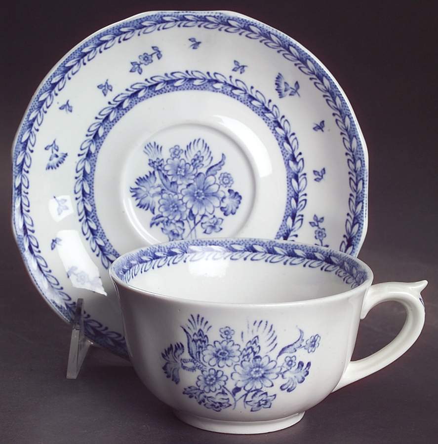 Finn Flower Blue (White Backgound) Oversized Cup & Saucer Set by Arabia of Finland-1