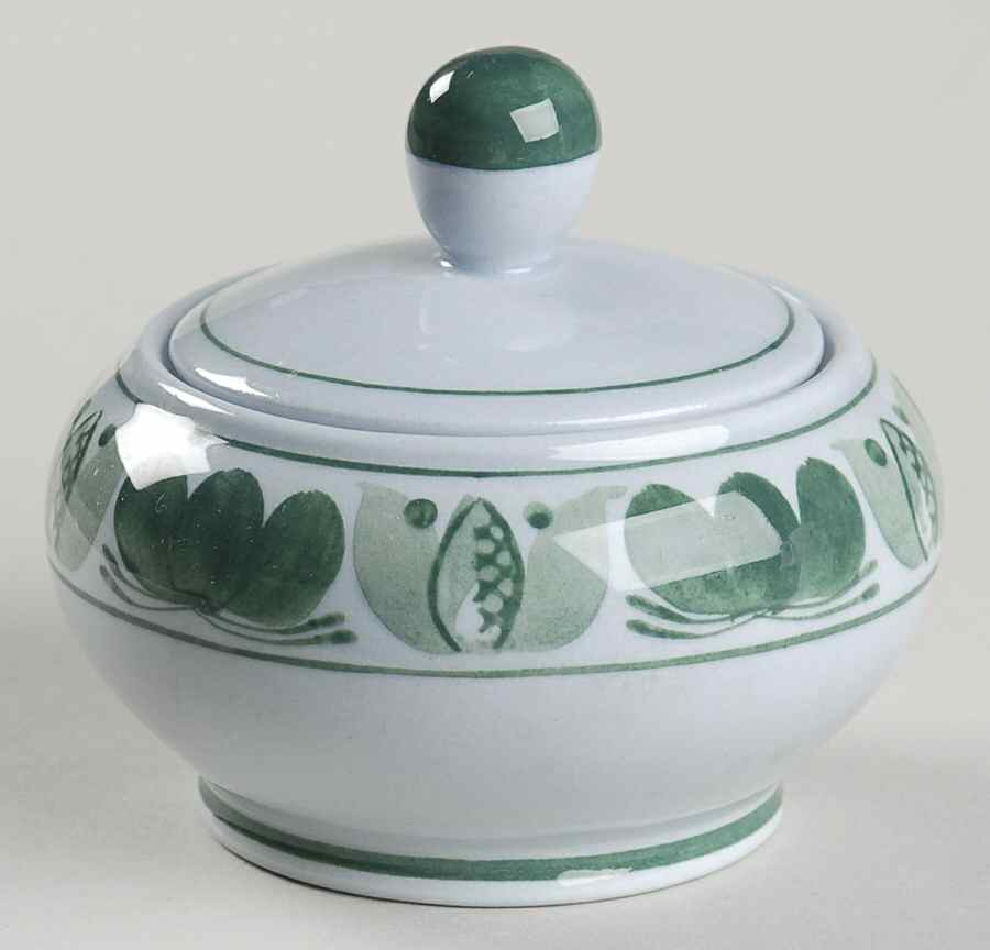 Green Laurel Mini Sugar Bowl & Lid by Arabia of Finland-1