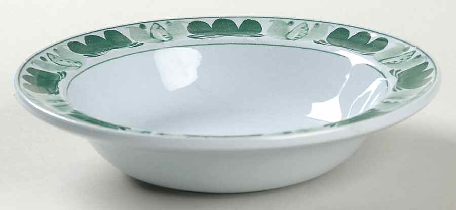 Green Laurel Rim Cereal Bowl by Arabia of Finland-1