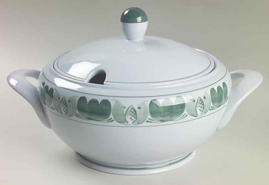 Green Laurel Tureen &  Lid by Arabia of Finland-1