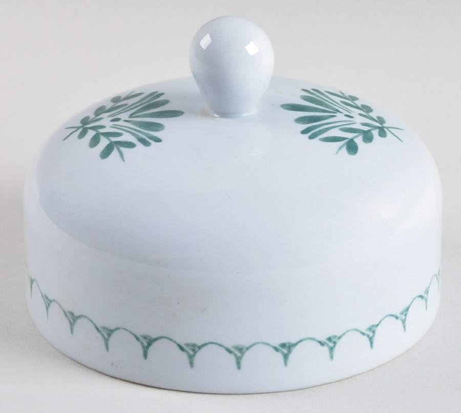Green Thistle Lid for Round Butter by Arabia of Finland-1