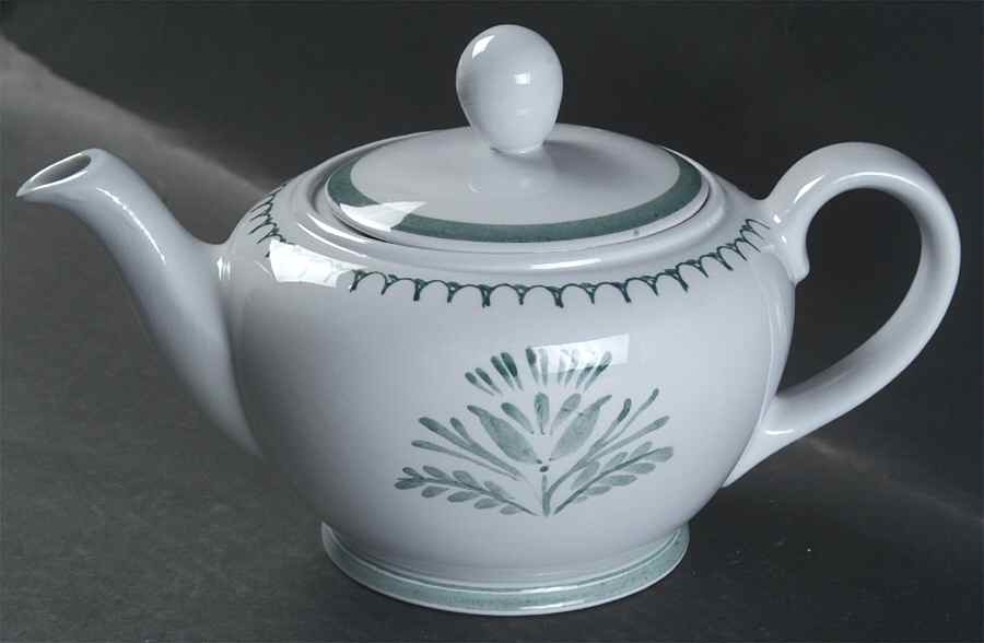 Green Thistle Teapot & Lid by Arabia of Finland-1