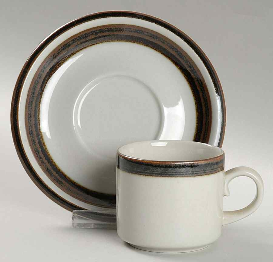 Karelia Flat Demitasse Cup & Saucer Set by Arabia of Finland-1