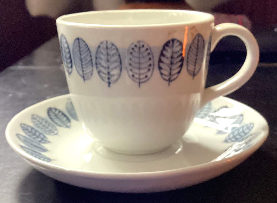 Linnea Flat Cup & Saucer Set by Arabia of Finland-1