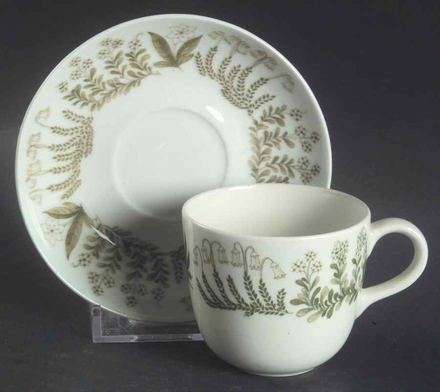 Polaris Flat Demitasse Cup & Saucer Set by Arabia of Finland-1