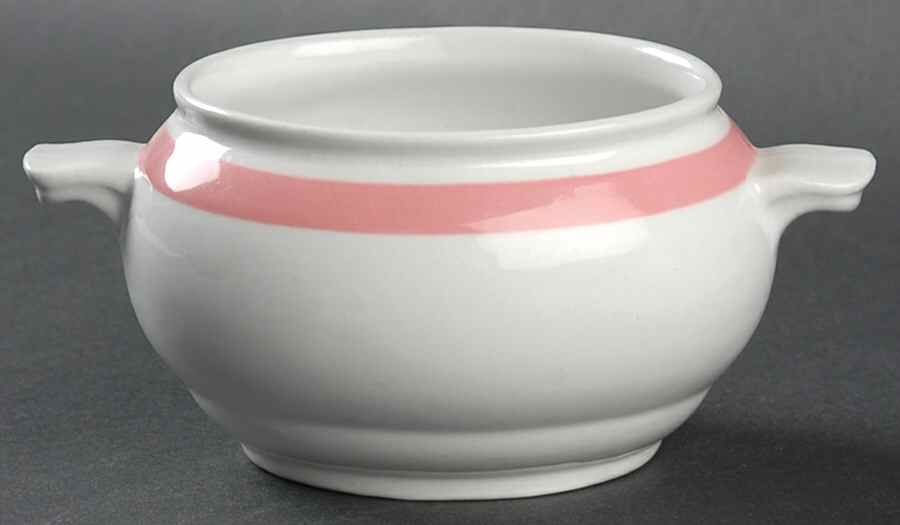 Ribbons Pink Oval Sugar Bowl No Lid by Arabia of Finland-1
