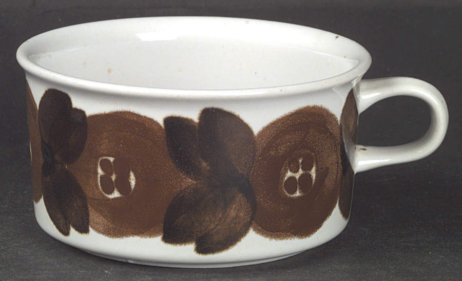 Rosmarin Brown Flat Cup by Arabia of Finland-1