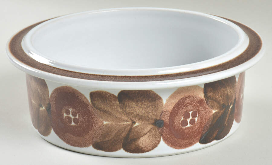 Rosmarin Brown 7" Round Vegetable Bowl by Arabia of Finland-1