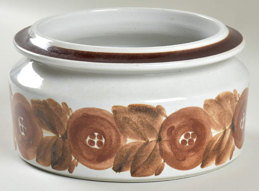 Rosmarin Brown 2 Qt Round Covered Casserole No Lid by Arabia of Finland-1