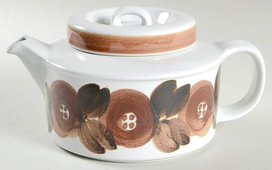 Rosmarin Brown Teapot & Lid by Arabia of Finland-1