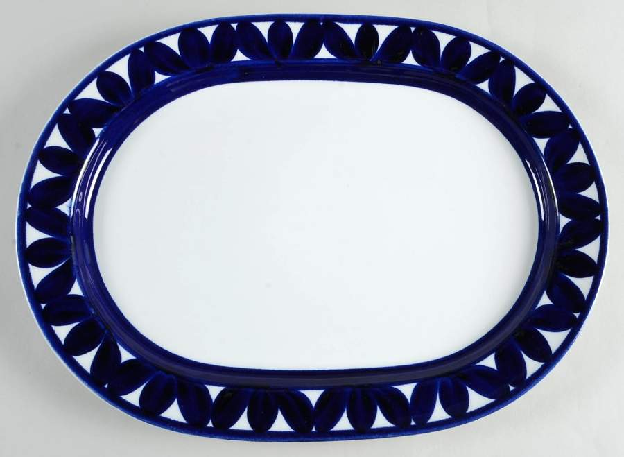 Sotka Blue 14" Oval Serving Platter by Arabia of Finland-1