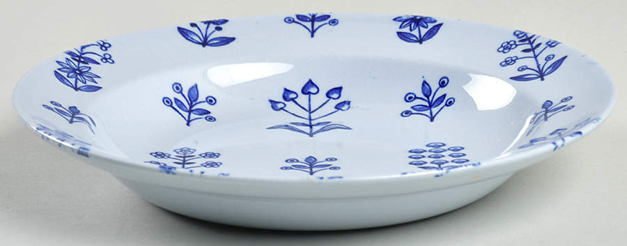 Tapestry Blue Rim Soup Bowl by Arabia of Finland-1
