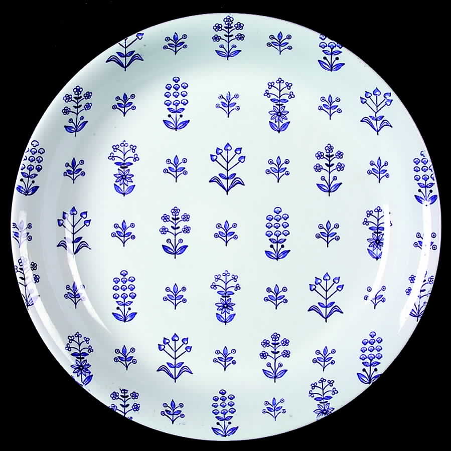 Tapestry Blue Deep Round Platter by Arabia of Finland-1
