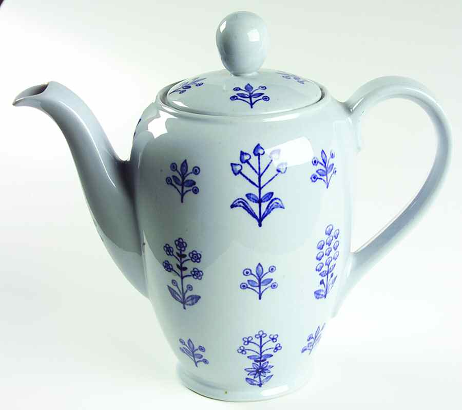 Tapestry Blue Coffee Pot & Lid by Arabia of Finland-1