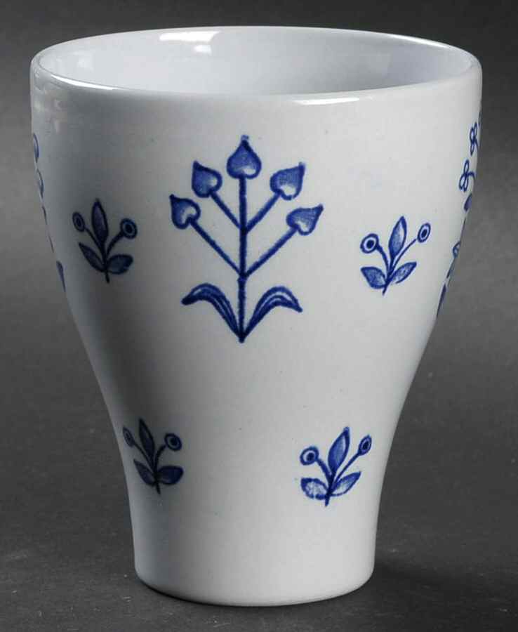 Tapestry Blue Tall China Tumbler by Arabia of Finland-1