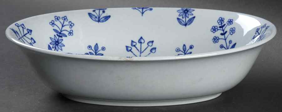 Tapestry Blue 9" Oval Vegetable Bowl by Arabia of Finland-1