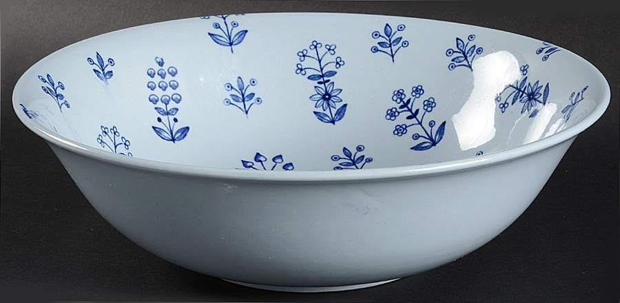 Tapestry Blue 10" Round Vegetable Bowl by Arabia of Finland-1