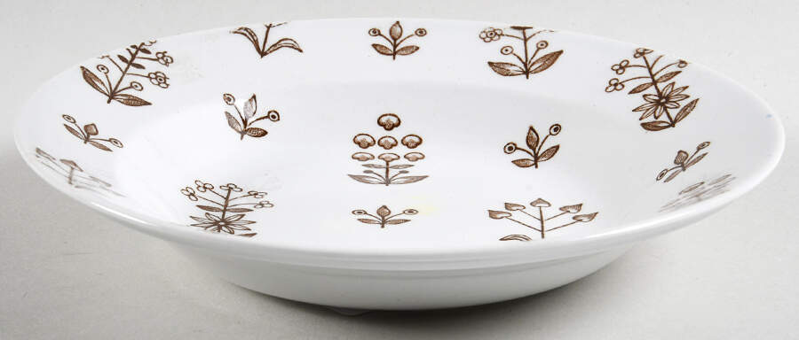 Tapestry Brown Rim Soup Bowl by Arabia of Finland-1
