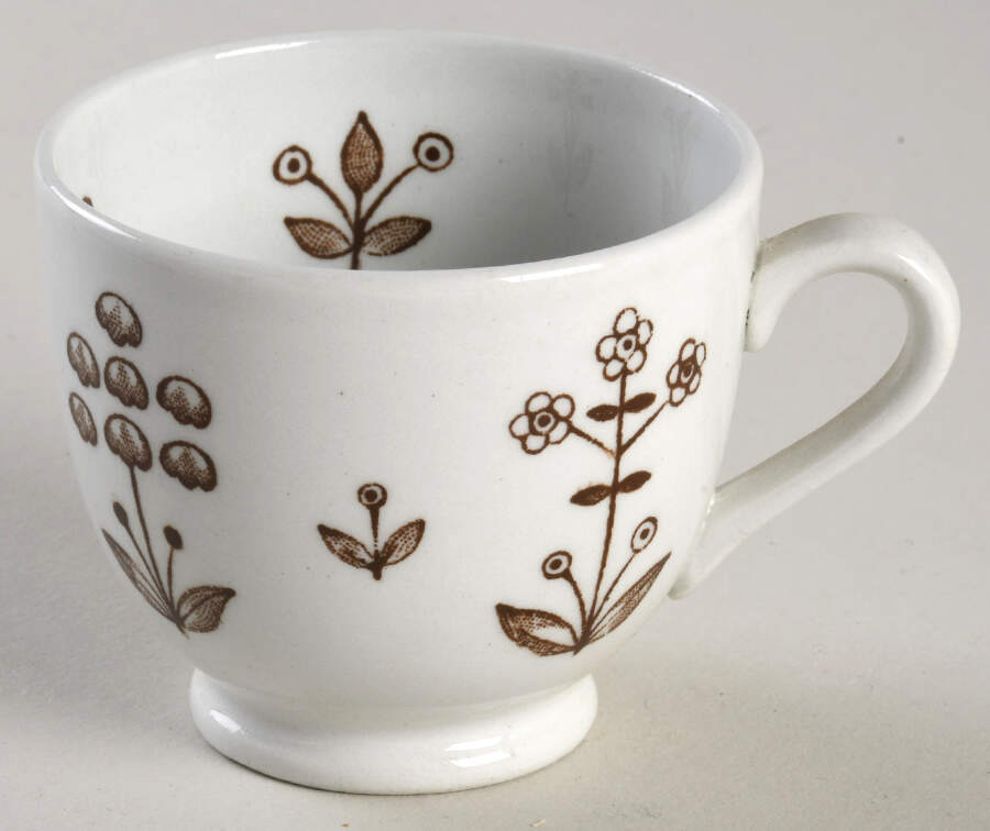 Tapestry Brown Footed Demitasse Cup by Arabia of Finland-1