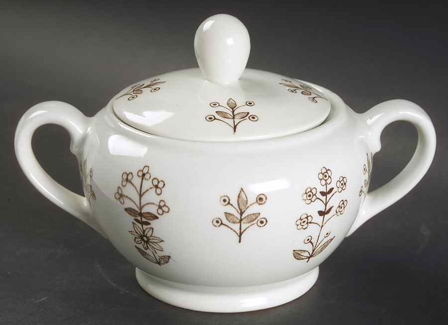 Tapestry Brown Sugar Bowl & Lid by Arabia of Finland-1