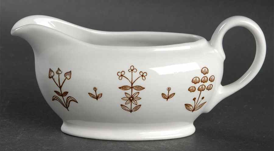 Tapestry Brown Individual Gravy Boat by Arabia of Finland-1