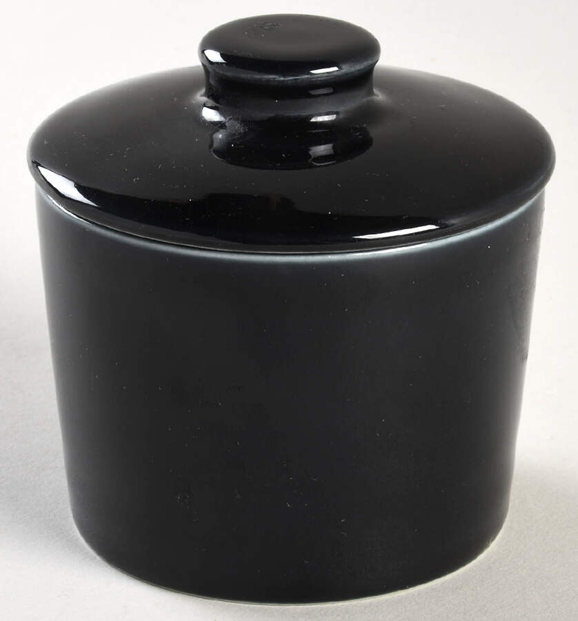Teema Black Sugar Bowl & Lid by Arabia of Finland-1