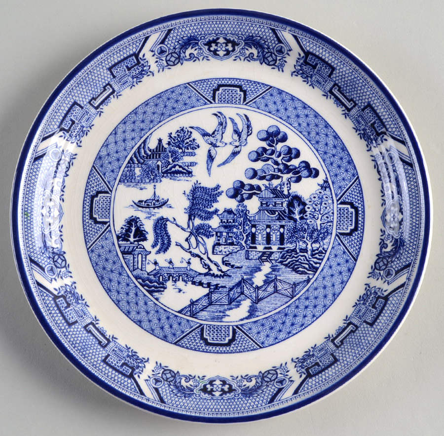 Willow (Blue Trim) Salad Plate by Arklow-1