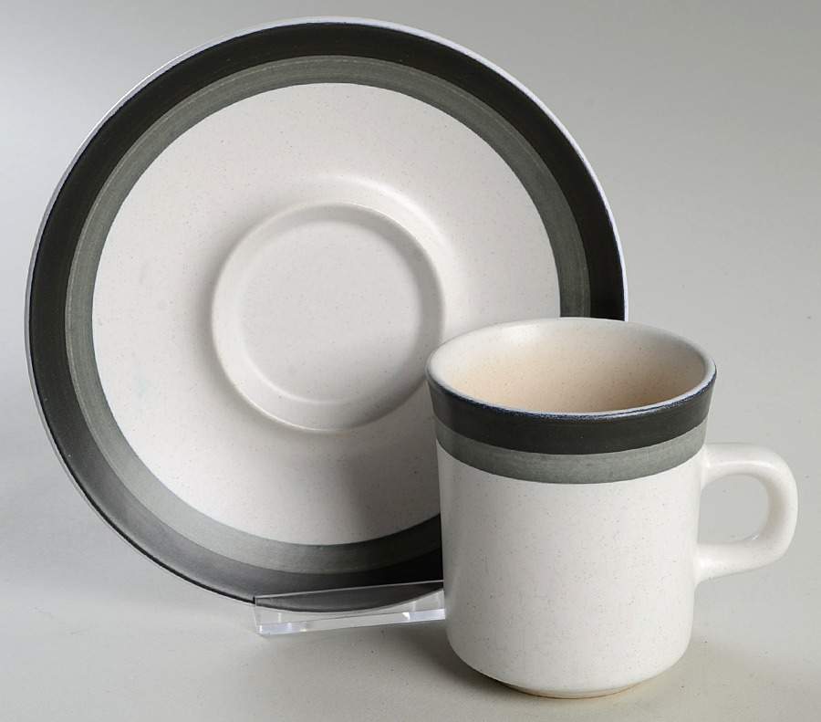 Black Foot Flat Cup & Saucer Set by Arrowstone-1