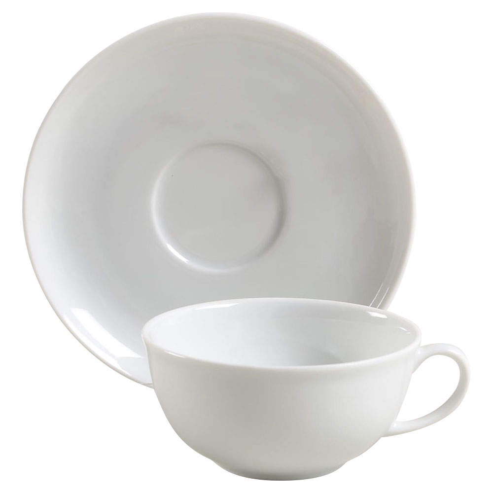Arzberg White (Shape 1382) Flat Cup & Saucer Set by Arzberg-1